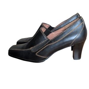 Infinity Shoes Women"S 9 M Elegant Black Leather 2.5 Heels Slide On